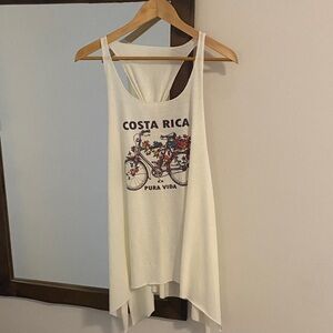 Costa Rica Pura Vida Graphic White Summer Flowy Lightweight Tank Top